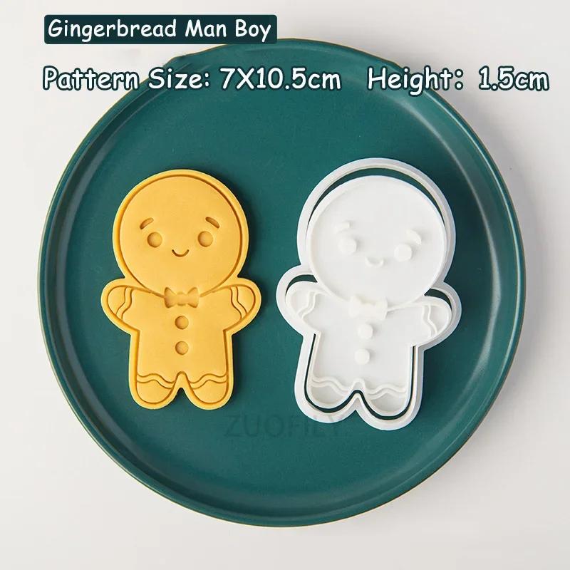 Large Christmas Gingerbread Man Cookie Cutter Mold Gingerbread Boy/Girl Biscuit Fondant Embosser Stamp DIY Party Cake Decoration