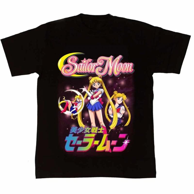 Japanese Sailor Moon T-shirt Unisex Cotton Classic T-shirt Summer New Retro Men's and Women's Streetwear