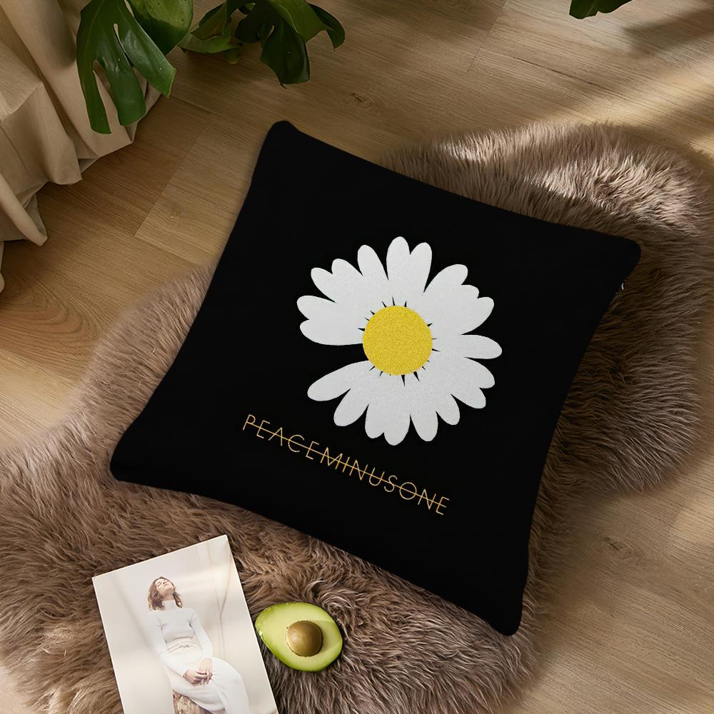 

P-Peaceminusones B-Banner Подушка Чехол Гостиная Акцент Диван Спинка Поддержка Квадратный Лаунж Спокойный Компаньон Для Сна 60x60CM(24x24in)