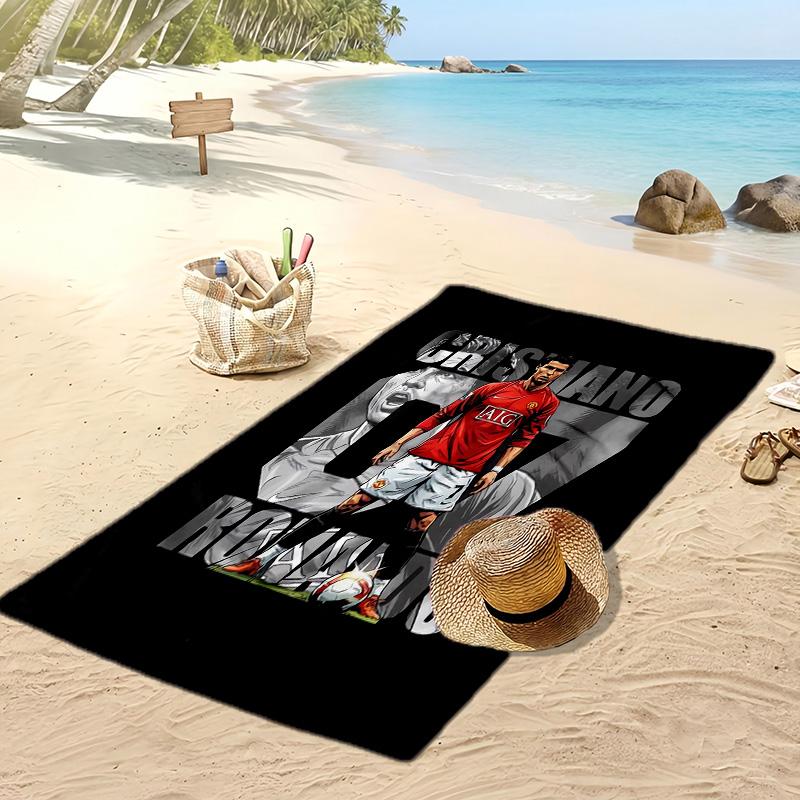 Cristiano Ronaldo Printed Beach Towel Quick Dry Soft TowelPortable Large Rectangular Beach Blanket for Travel Swimming Pool