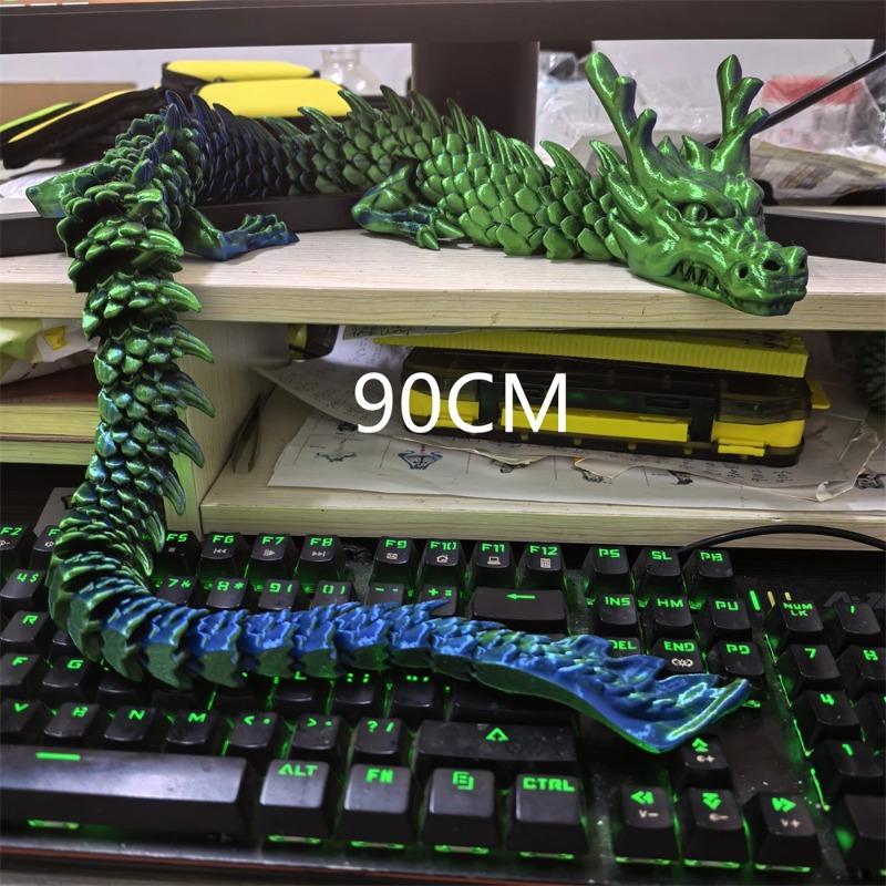 30CM 90cm 3D Printed Conjoined Dragon Ornaments Joints Can Move Creative Dragon Plants Rockery Fish Tank Landscaping Decoration