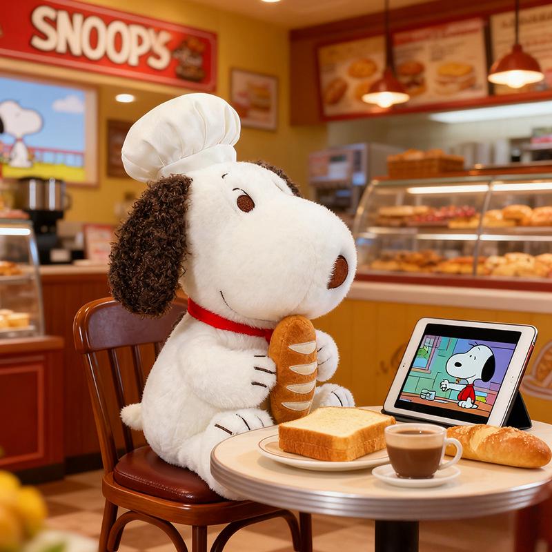 Cross-border Chef Snoopy Plush Puppy Figure Cushion Doll Gift 45 cm