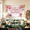 Party Backdrop Birthday Heart Pink Photo Booth Background Front Door Decor