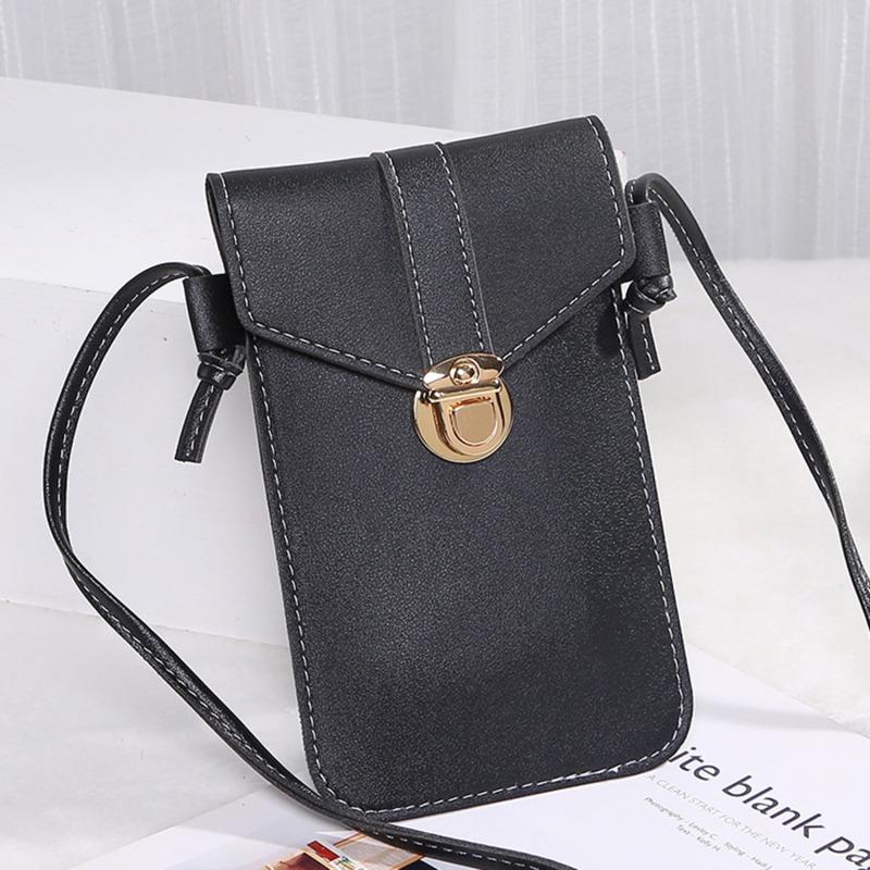 Fashion Touch Screen Women Cell Phone Bag Shoulder Transparent Card Holders Girl Handbag Ladies PU Leather Clutch Wallets Purse