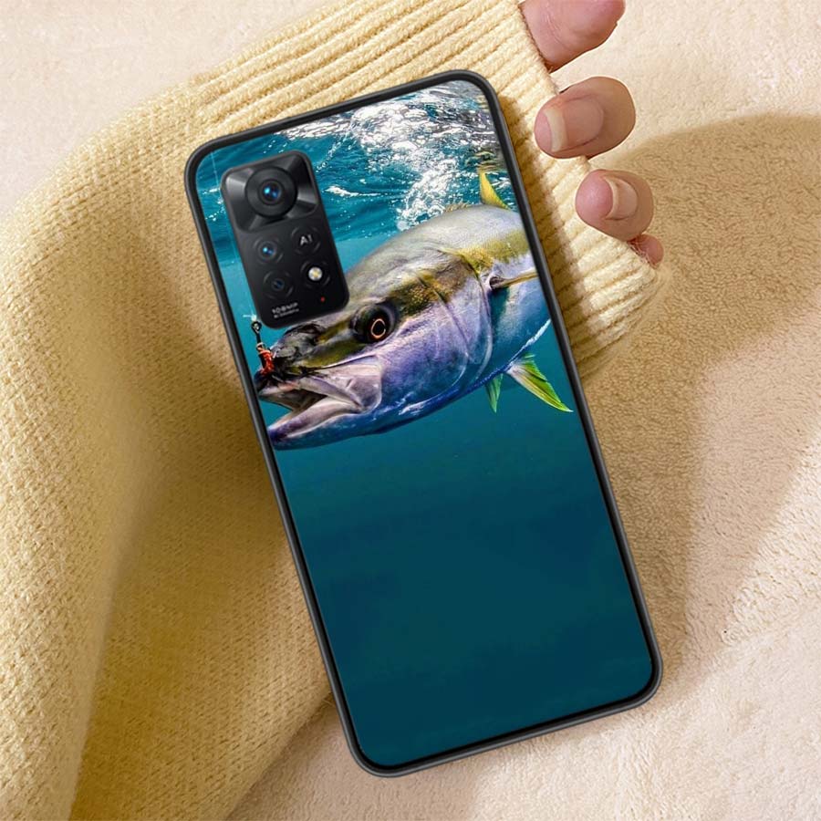 Ocean Sports Fishing for Tuna Phone Case For Redmi Note 13 14 15 Pro Plus 12 13C 12C 15C 9 10 10C 9T 9C 9A TPU Soft Cover Clear