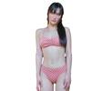 Korejská puntíkovaná bikiny sada: Sexy Dvoudílné Plavky s Hlubokým Výstřihem na Zádech pro Ženy