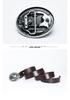 Men's Fashion Cowhide Leather Belt - Retro Buckle, European-American Style, Casual Jeans Accessory