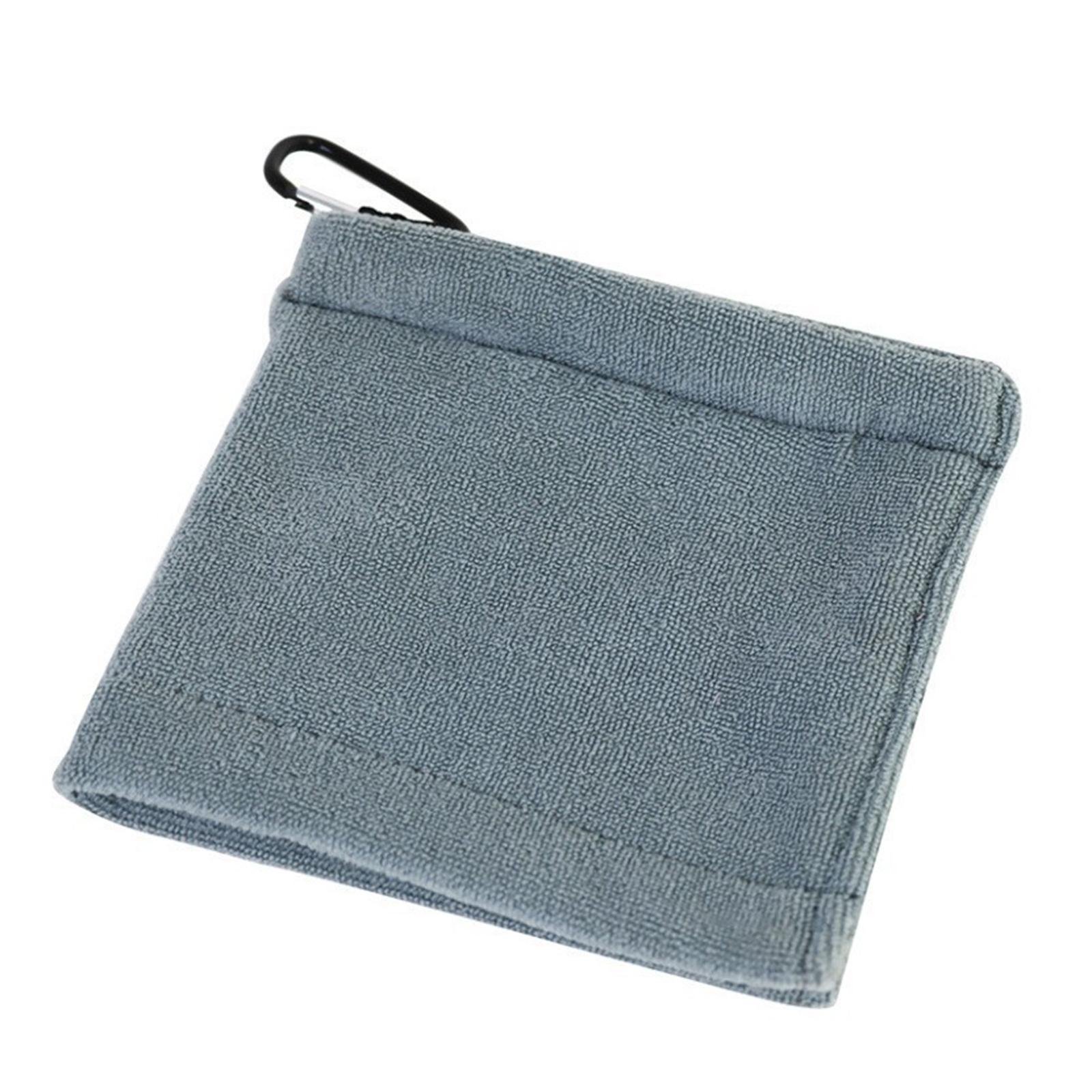 Square Microfiber Golf Ball Cleaning Towel with Hook Water Absorption Cleaner Club for Head Wipe Cloth Clean Golf Ball Bag серый