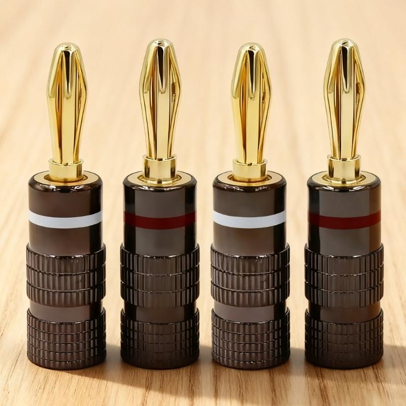 4mm Banana Socket Connector Gold Plated with Screw Lock Binding Post Speaker for Home Electronics Laboratory