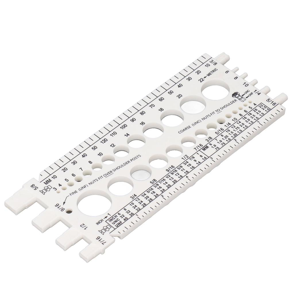 Calibru pentru filete șuruburi și piulițe M3 la M22 Mărimi metrice și #4 la 34 Mărimi imperiale Identificator șuruburi și piulițe