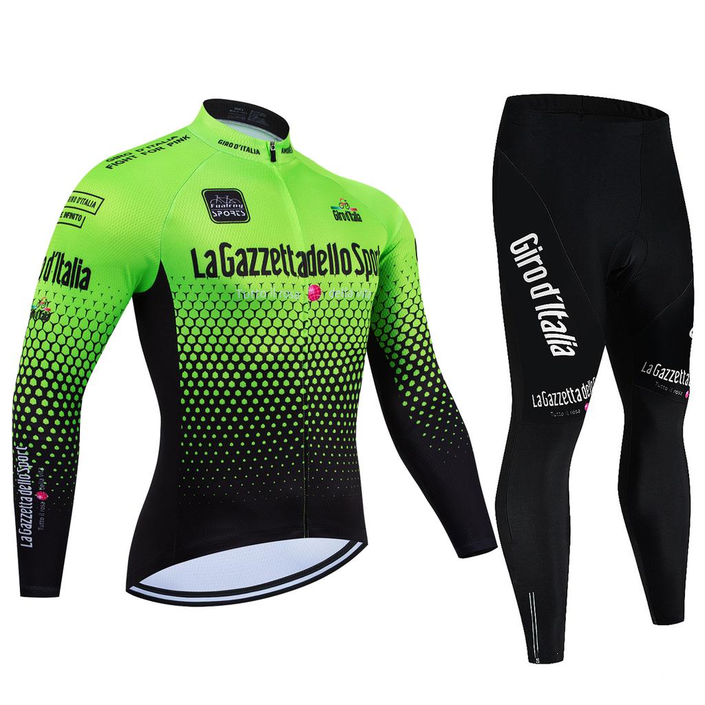 Tour De Giro Cycling Jersey Set Riding Long Sleeves Cycling Bib Set Bicycle Clothing Spring MBT Breathable Bike Clothes