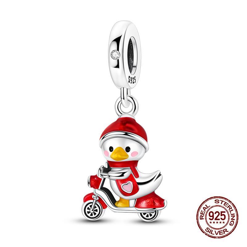 

New Year s Traditional Charms Beads 925 Silver Fortune Cat Dragon Dangle Fit Bangle Bracelet Necklace DIY Jewelry