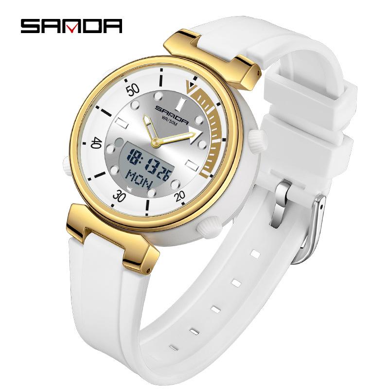 Sanda Youth Luminous Multi-Functional Waterproof Wristwatch