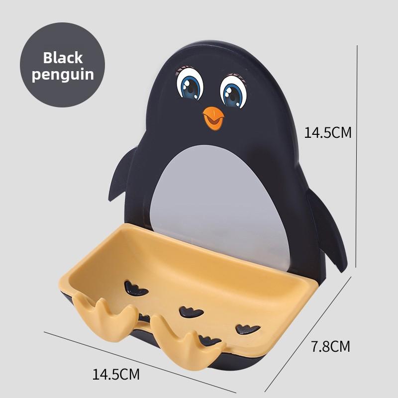 Soap Dish Penguin Drain Soap Holder Bathroom Shower Soap Holder Dish Storage Plate Tray Bathroom Supplies Soap Container
