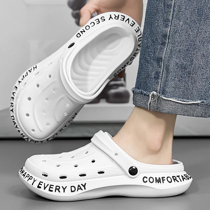 

Летние новые тапочки EVA Baotou для пар, классные тапочки с отверстиями, подходящие по цвету тапочки для сада, классные тапочки для пляжа для мужчин и женщин 35-36 белый