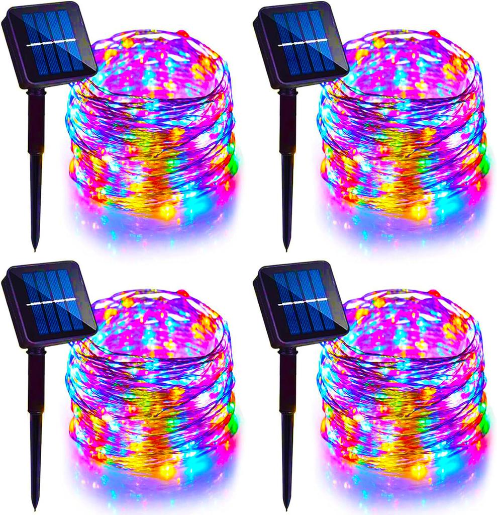 4Pack 400 LED Solar Light Outdoor Lamp String Lights For Holiday Christmas Party Waterproof Fairy Lights Garden Garland