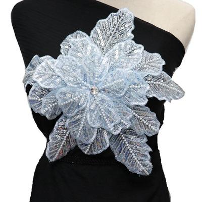 Broderie 3D, flori mari, accesorii pentru cap de nuntă, corsaj, îmbrăcăminte pentru copii, accesorii florale, aplicație de plasture de flori cu margele