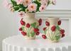 Emboss Strawberry Vase Ceramic Vase Children's Room Artifact Floral Accessories Fruit Pot Flowerpot Home Decoration Accessories