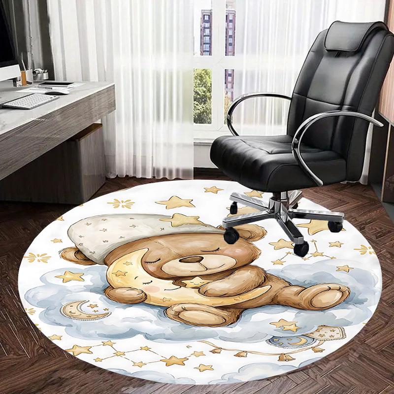 1PC Bear Cloud Non-Slip Floor Round carpet, Office, family, bedroom, Large Area Rug Indoor Rugs, Durable Polyester-L0410