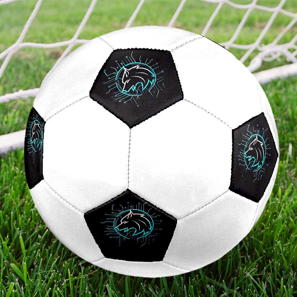 1PC Cyber Wolf Emblem Soccer Ball Size 5 Football Machine Sewn Indoor/Outdoor Universal Football Gift W29