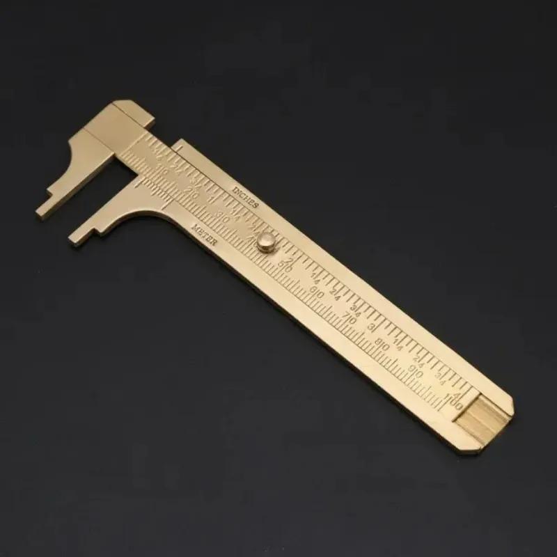 Brass Caliper Portable Mini Vernier Ruler Antique Measuring Tool Vintage Cultural Relic Delicate Measuring Ruler Practical Tools