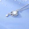 Cosmic Planet Necklace Women's Light Luxury Niche Dream Blue Glazed Stone Clavicle Chain Stainless Steel Shining White Zirconium Necklace