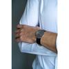 ARNE JACOBSEN BANKERS 53118-2001P Watch, 40mm, Scandinavian Design, Water Resistant (Quiet Design with No Second Hand), Gray with Black Leather Strap