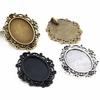 10pcs 18x25mm Inner Size 5 Colors Plated Classic Style Cameo Cabochon Base Setting Charms Pendant necklace findings