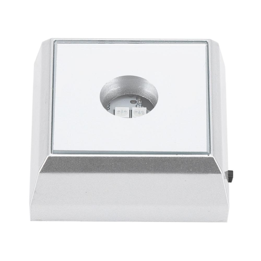2er-Pack Quadratische Form LED-Lampenbasis Batteriebetrieben Display-Basis LED-Halter Ständer Glas Kunst