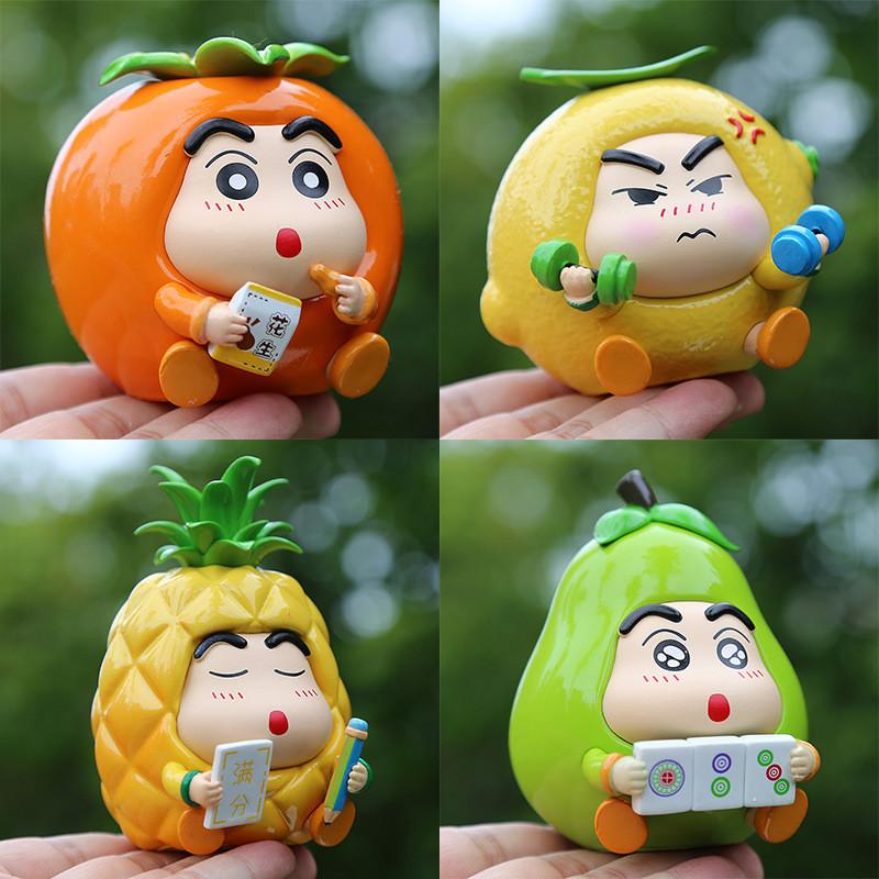 Chan Creyon Shin Anime Fruit Figure Cartoon Desktop Decorations Collectibles