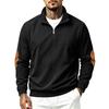 Men's Corduroy Vintage Stand Collar Zip Pullover Sweatshirt Relaxed Fit for Spring Fall Outdoor
