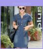 Women Casual Slim Vneck Office Shirt Dress In Comfortable Cotton Fabric Available In Plus Sizes