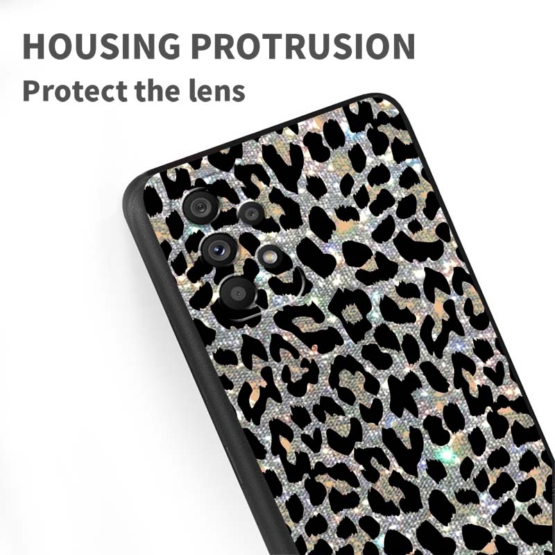 Luxurious leopard print pattern For Samsung A41 A35 A34 A33 A32 A25 A24 A23 A21s A06 A05 A04 A03 Note 10 20 Ultra 5G Black Case
