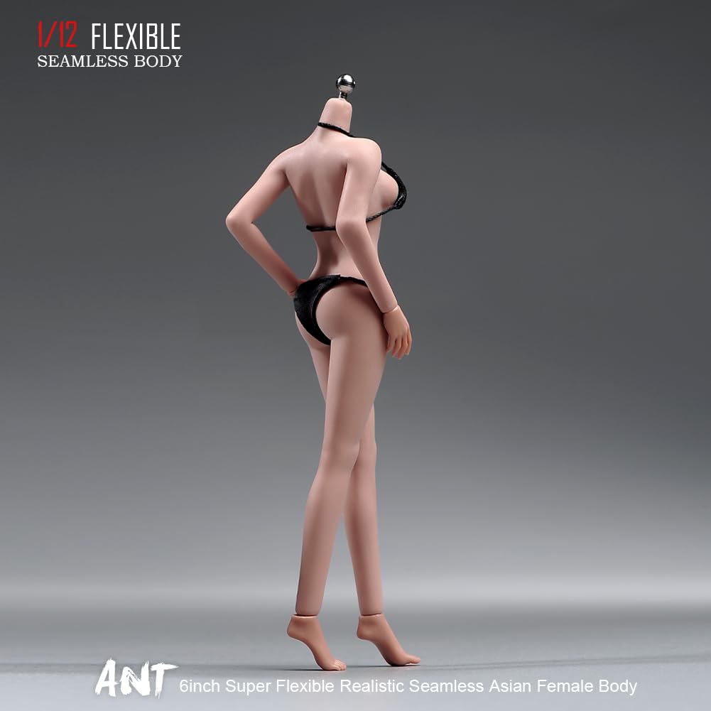 Scale Female 22 Joints Seamless Female Body Micro Beauty Action Detachable Legs Suitable for Hobby Collection 1/12 Body, 6.inch Ultra-flexible