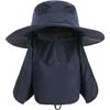 Wide Brim Sun Hat, Outdoor Fishing Hat with Detachable Face Flap, Camping, Hiking, Walking, Travel Hat