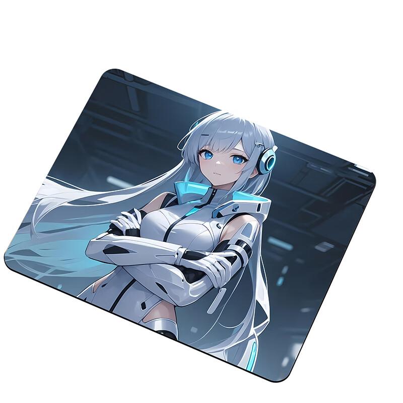 Mouse Pad Small Size Anime High-Quality Desk Mat for Men And Women, Premium Office Gaming E-Sports FPS Smooth Pad, 26*21cm, Silver Mech