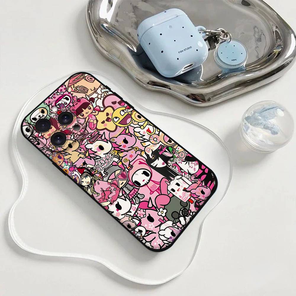 Japan T-Tokidokis Phone Case Phone Case For Iphone 17 16 15 11 13 14 Pro Max X Xr Xs Max 12mini Black Shell Cover Case