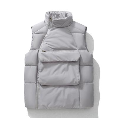 Herren Stehkragen Stepp Daunenweste Reißverschluss Ärmellos Gepolsterte Jacke Mit Taschen Einfarbig Lässige Oberbekleidung