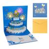 3D Birthday Cake Pop-up Greeting Card with Blessings for Company Employees