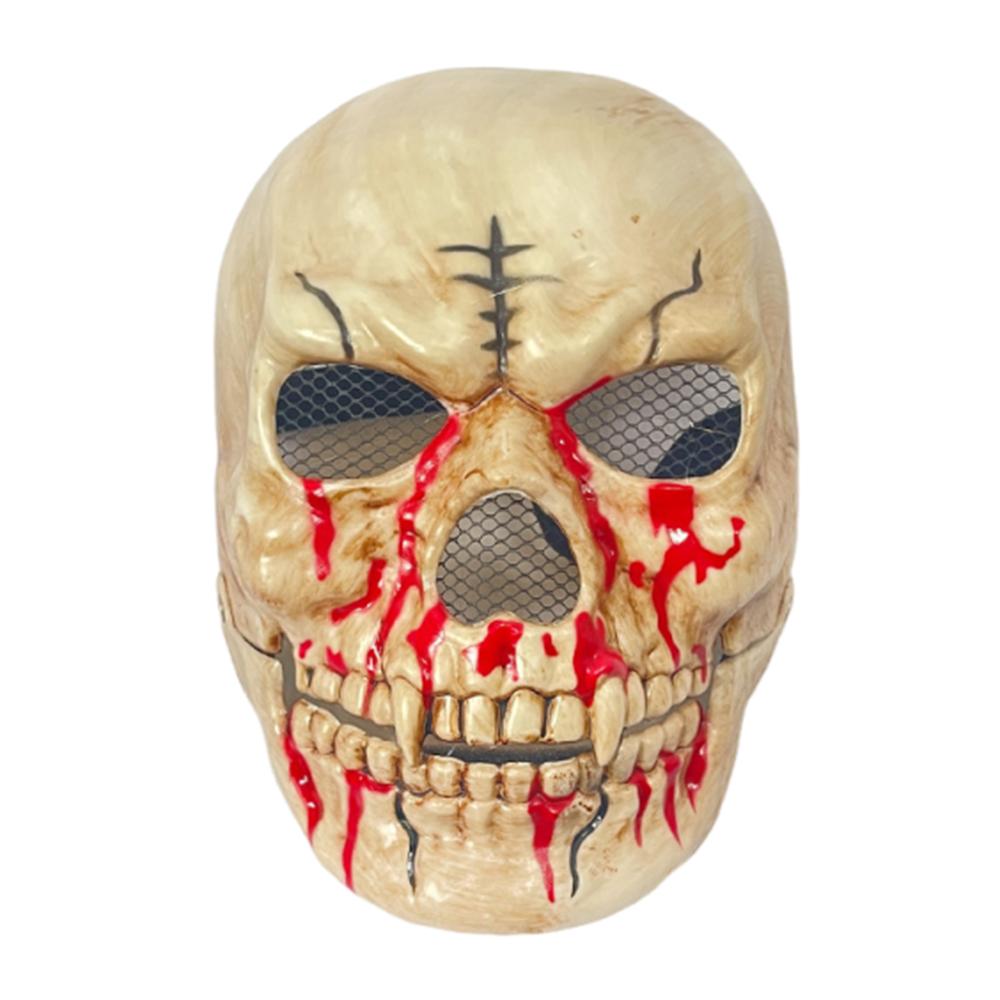 Adjustable Moving Mouth Skull Mask Bloody Effect Scary Skull Headgear  Masquerade Party