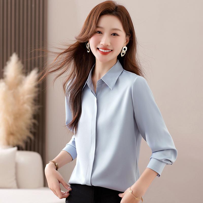Women's Casual Commute Solid Color Shirt - 2026 Spring/Autumn Professional Style