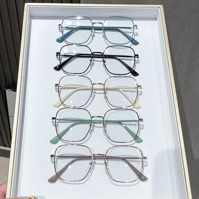 Blue Light Blocking Glasses Fashion High-end Men Optical Clear Glasses Black Oversized Square Frame Eyeglasses Women Eyewear