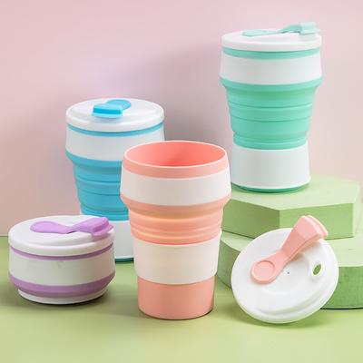 Caneca esportiva dobrável, copo de café, dobrável, silicone, sem BPA, mais vendido, dobrável, viagem, silicone de grau alimentício, minimalista, caixa de cor