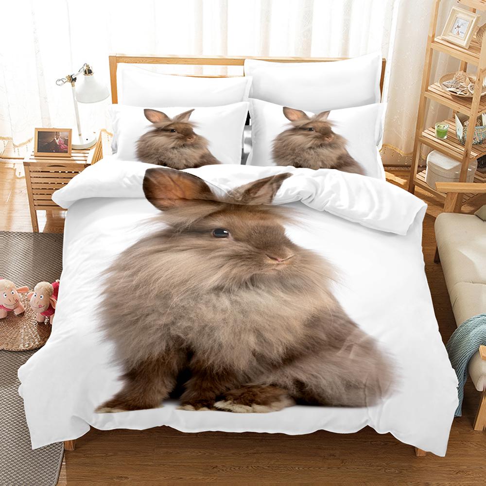 3D The Rabbit Bedding Sets Duvet Cover Set With Pillowcase Twin Full Queen King Bedclothes Bed Linen