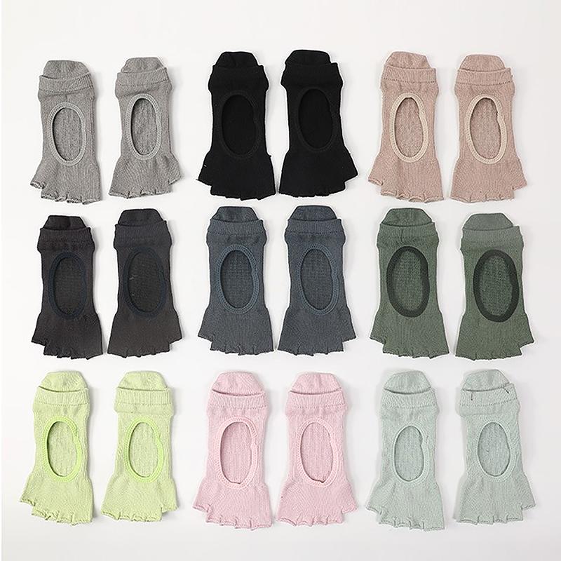 Women Half Toe Ballet Yoga Socks Non-Slip Peep Toe Anti-Slip Pilates Ankle Grip