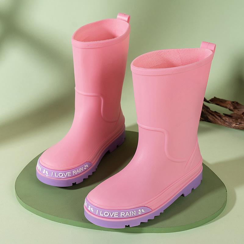 Children's Cartoon Mid-Calf Waterproof Rain Boots - Non-Slip, Thick, and Cute for Boys and Girls