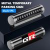For Toyota 1PCS Metal Car Temporary Parking Card Phone JHEYD7 Number Card Accessories Crown Corolla YARIS L Auris C-HR Hilux Vios Rav4