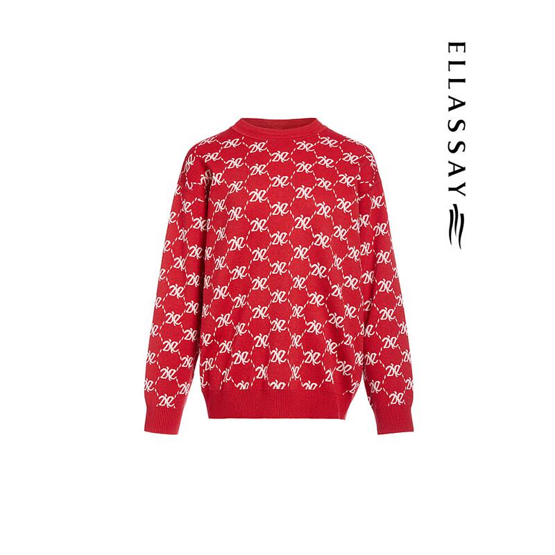 ELLASSAY Women's Retro Jacquard Pullover Knit Sweater