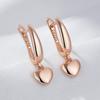 Minimalist Style  Rose Gold Color Heart Drop Earrings For Women Trendy Jewelry Party Wedding Accessories Fine Jewelry