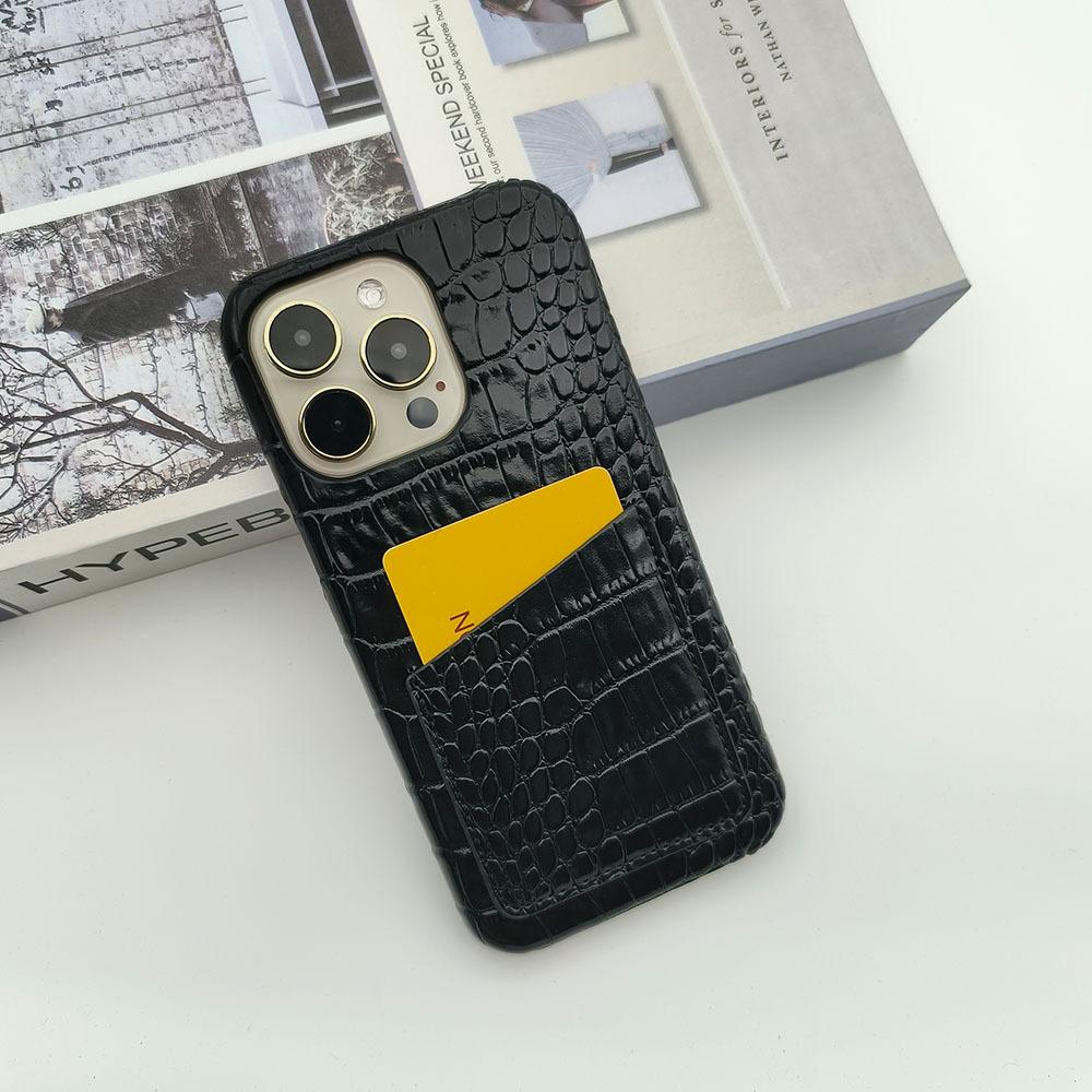 Crocodile pattern is suitable for Apple 15/17/16 mobile phone case insert card 16pro change bag 16promax portable 7